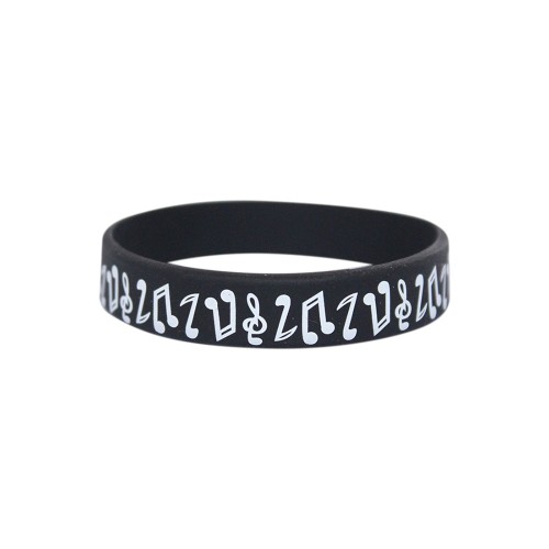 Foto Produk Notes Wristband - Black | Gelang Karet | Motif Musik dari Pentatonic Music