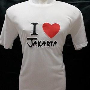 Foto Produk Kaos I Love Jakarta Putih Bahan Katun Halus Dan Lembut dari juara busana