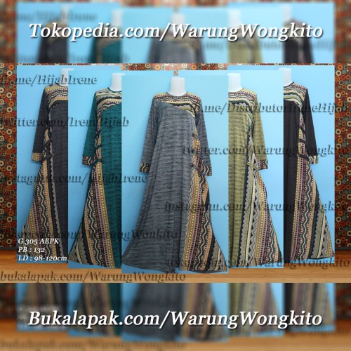 Foto Produk G305AEPK/G 305 AEPK IRENE HIJAB AUDREY MAXI GAMIS DRESS MUSLIMAH ADEM dari Warung Wongkito