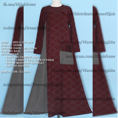 Foto Produk RED G 272 DCP IRENE HIJAB MAXI GAMIS MURAH DRESS FASHION MUSLIMAH dari Warung Wongkito