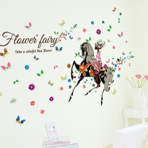 Foto Produk Set Stiker Dekorasi Dinding Motif "Flower Fairy" Terbaik dari Perkakas Anda