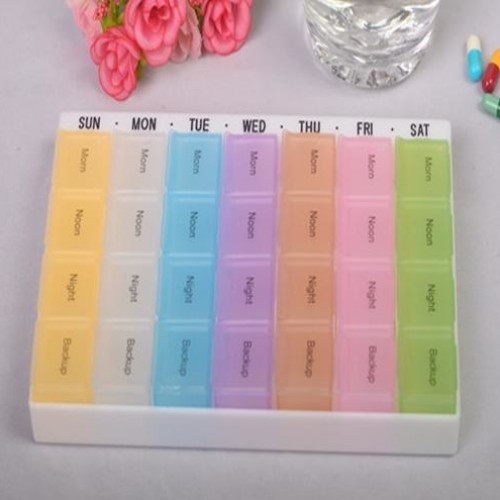 Foto Produk Kotak Obat Persegi 7-Hari / 7-Warna / 28-Kotak (Bisa Di Murah dari Perkakas Anda