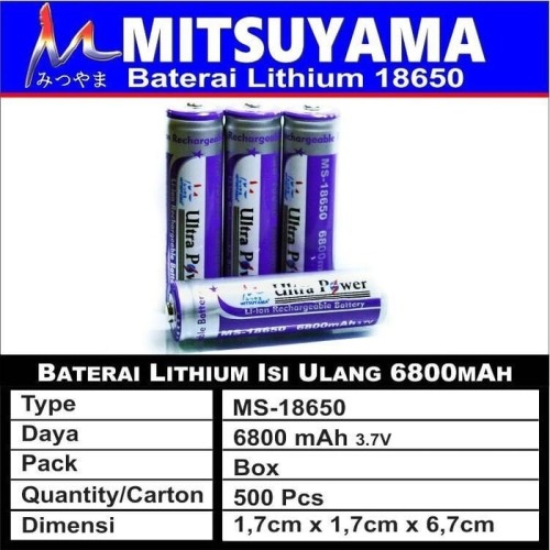 Foto Produk baterai swat 18650 ultra power ms-18650 6800 mah dari grosirltc