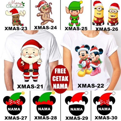Foto Produk Kaos / Baju NATAL COUPLE CHRISTMAS DEWASA BANYAK MOTIF (FREE NAMA) dari KaosEry