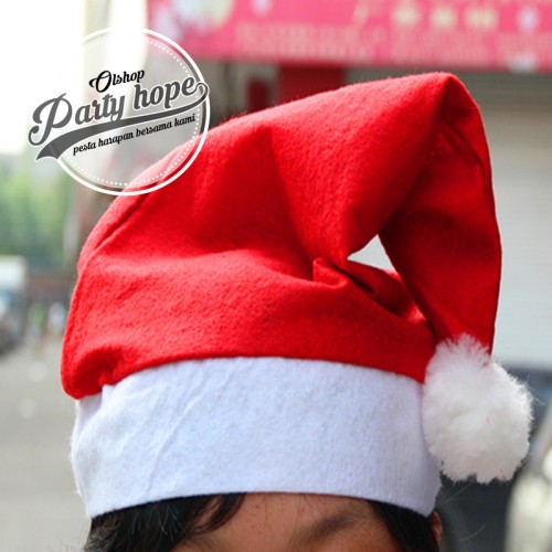 Foto Produk Topi Natal murah / Topi Santa Polos ALL SIZE / merry christmas / bando dari PARTY HOPE 2