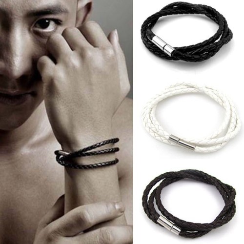 Foto Produk gelang kulit twist leather bracelet jge055 - Putih dari Oila