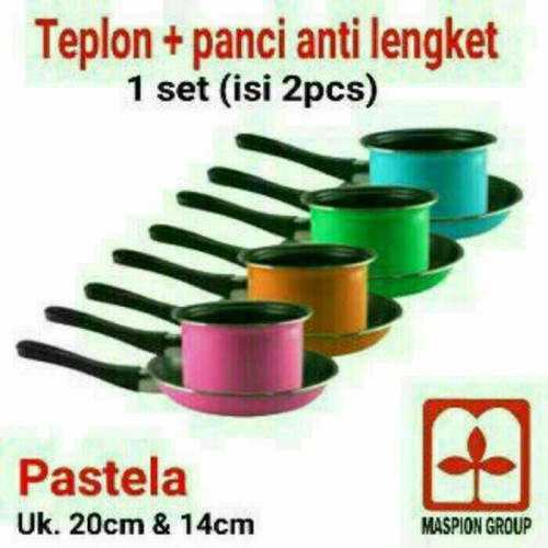 Foto Produk Milkpan Pastela Frypan Set Maspion Teplon Panci Wajan Anti Lengket dari PELANGI15 ACCESORIES