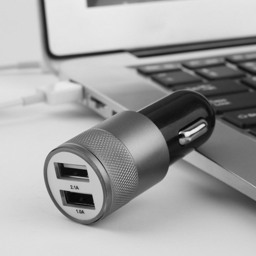 Foto Produk Quick Car Kepala Charger Mobil Dual USB 2.1A Colokan USB HP Android dari lbagstore