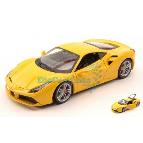 Foto Produk Bburago - Ferrari 488 GTB Kuning Skala 1:24 dari Diecastindo
