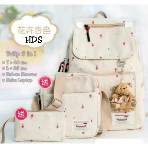 Foto Produk Tas sekolah wanita murah backpack tulip 3in1 dari Then4Shop