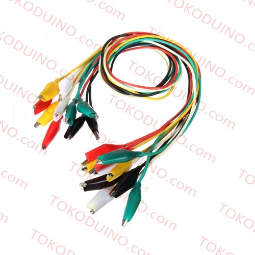 Foto Produk KABEL JEPIT BUAYA 10 HELAI 50cm ALLIGATOR CROCODILE CABLE TEST CLIP dari Tokoduino
