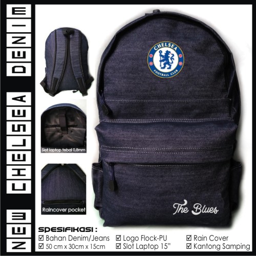 Foto Produk TAS RANSEL BOLA NEW CHELSEA DENIM dari Tas Bola Murah