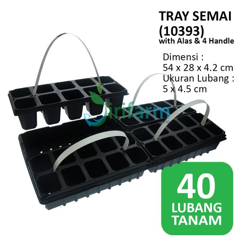 Foto Produk Tray Semai GPT40F 40 Lubang 57x26x6cm + Alas 4 handle Hidroponik 10393 dari JIRIFarm Hidroponik