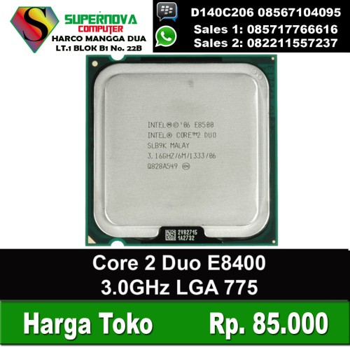 Foto Produk Processor Intel Core 2 Duo E8400 3.0GHz LGA 775 dari Supernova Computer Ariet