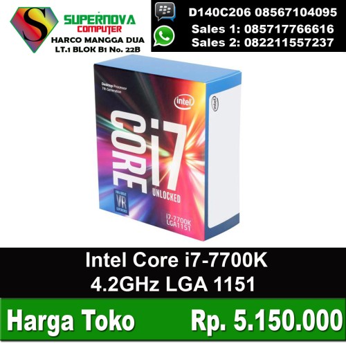 Foto Produk Processor INTEL CORE I7 7700K BOX dari Supernova Computer Ariet