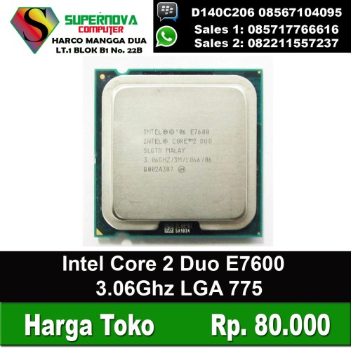 Foto Produk Intel Core 2 Duo E7600 3.06GHz LGA 775 dari Supernova Computer Ariet