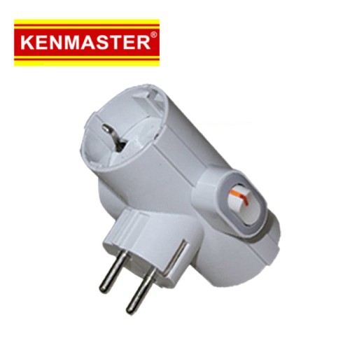 Foto Produk Kenmaster Steker Plug adaptor switch 006 -Colokan Listrik Cabang 3 dari Dbestcompushop