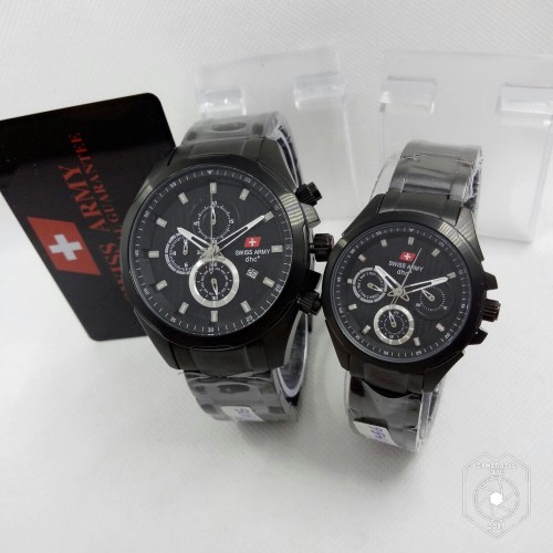 Foto Produk JAM TANGAN PRIA SWISS ARMY ORI SA2281 FULL BLACK COUPLE dari Juzza Army OS