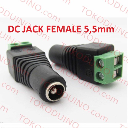 Foto Produk JACK DC FEMALE POWER ADAPTOR DC CCTV 5.5mm SOCKET CABLE KONEKTOR DC dari Tokoduino