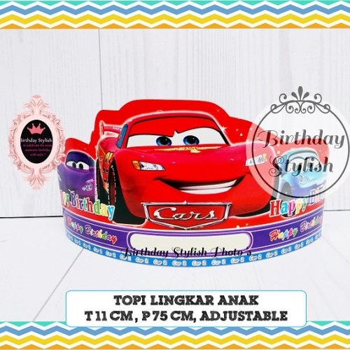 Foto Produk Topi Ulang Tahun Anak / Topi Pesta Ultah Cars isi 10 PCS dari Birthday Stylish