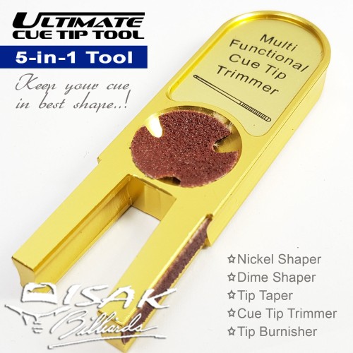 Foto Produk Ultimate SLIM Cue Tip Tool - Multi 5 in 1 - Alat Rawat Stick Billiard dari ISAK Billiard Sport Co.