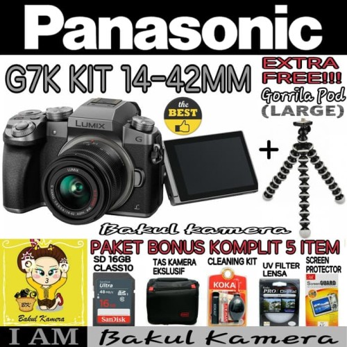 Foto Produk PANASONIC LUMIX G7K Kit 14-42mm PAKET SUPER / PANASONIC LUMIX G7 dari Bakul kamera