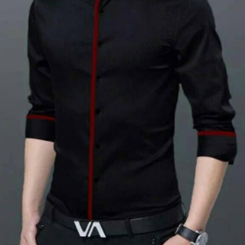 Foto Produk RANGGA TOP MAN KEMEJA PRIA COWO KANTOR KASUAL FORMAL LENGAN PANJANG - Hitam, S dari RisRus Apparel