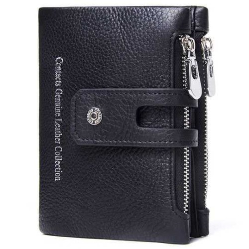 Foto Produk Contact Dompet Pria Kulit Asli Contact's Leather Men Wallet New 2018 * - Hitam dari lbagstore