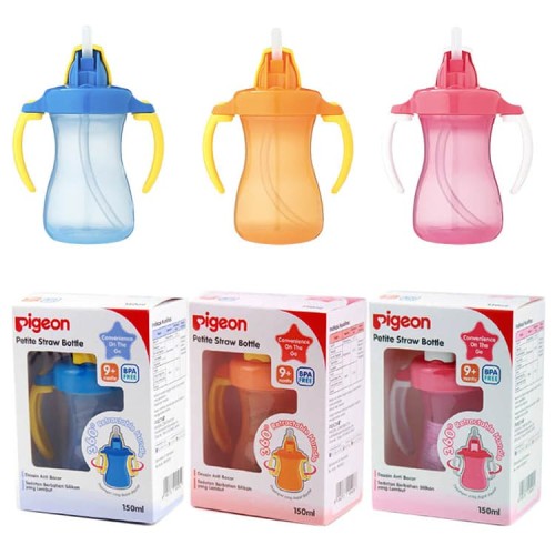 Foto Produk Training Cup / Pigeon Petite Straw Bottle 150 Ml orange dari Moi and Moi Babies&Kids
