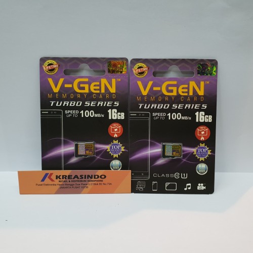 Foto Produk V-gen Micro SD Vgen 16GB class 10 TURBO Series Memory card original dari Kreasindo Online