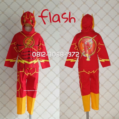 Foto Produk Baju Kaos Kostum Anak Karakter Superhero FLASH THE FLASH - Size 14 dari Bebagus