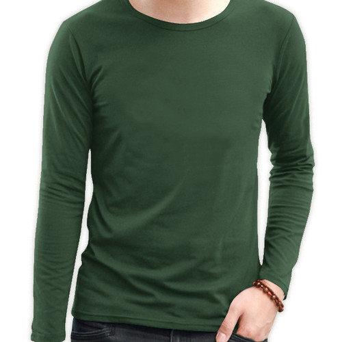 Foto Produk KAOS POLOS PRIA KATUN COMBED 30s LENGAN PANJANG WARNA HIJAU ARMY dari NR_Sport Jersey Murah