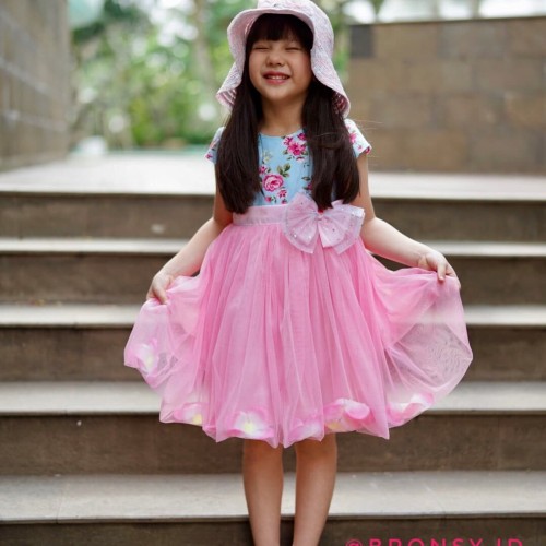 Foto Produk baju/Dress anak/gaun pesta anak/Bronsy/ Flower/Dress cantik/ Pink - 3-4 tahun, Merah Muda dari bronsy.id