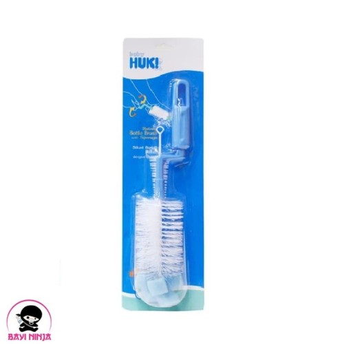 Foto Produk HUKI Baby Rotary Bottle Brush with Sponge Sikat Botol Putar Bayi 1 pcs dari BAYININJA