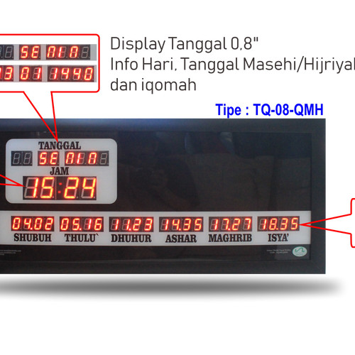 Foto Produk Jam Iqomah TQ-08-QMH dari tauqolyabadi