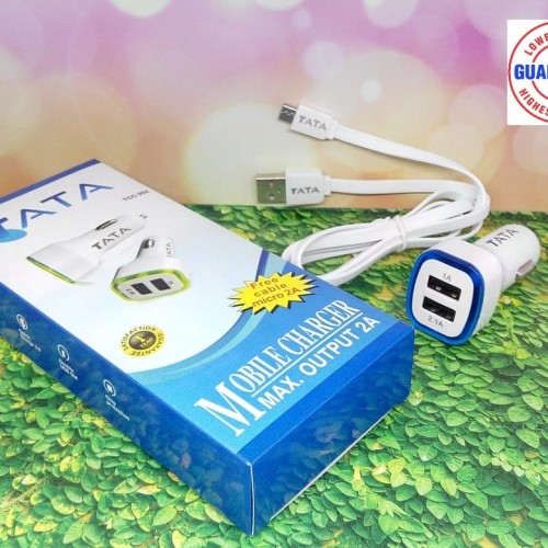 Foto Produk TATA Fast Charger Mobil TCC-202 Adaptor 2.0A + kabel micro 2A Auto ID dari TATA MOBILE