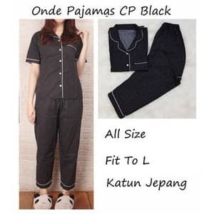 Foto Produk KEKINIAN!!!! PIYAMA BAJU TIDUR WANITA ONDE HITAM dari Menwomenshop