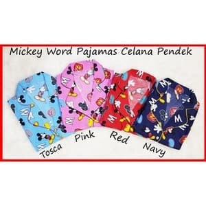 Foto Produk KEKINIAN!!!! PIYAMA CELANA PENDEK BAJU TIDUR WANITA MICKEY WORLD dari Menwomenshop