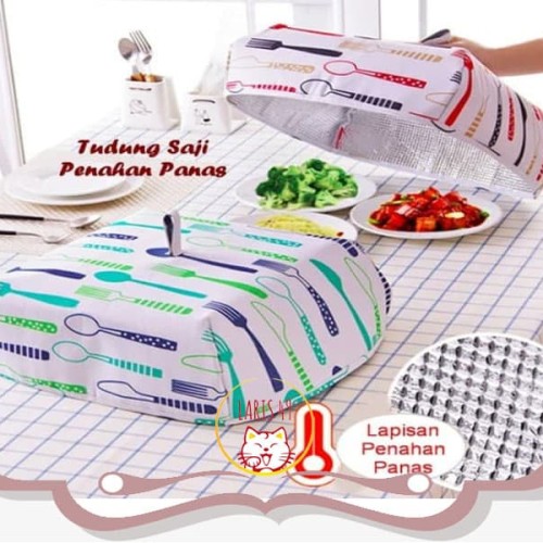 Foto Produk Tudung Saji Lipat dengan Lapisan Alumunium Foil Penahan Panas Besar - SENDOK GARPU dari Laris49