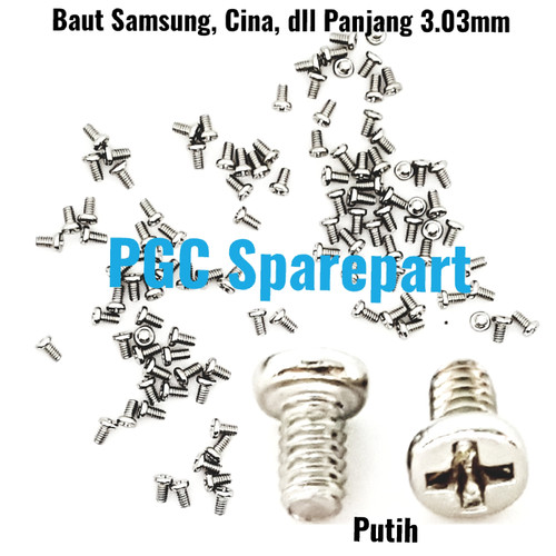 Foto Produk Baut Plus Bunga-Panjang 3mm for Samsung Cina Oppo Vivo Xiaomi Sony dl - Putih dari PGC Sparepart