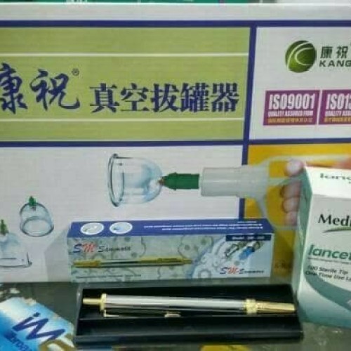 Foto Produk Paket Hemat Kop Kangzhu Isi 12 + Pena Bekam Stainless Sammora + Jarum dari Barokah Medical