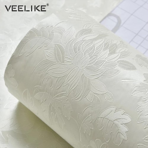 Foto Produk Wallpaper putih polos tekstur daun 45 cm x 10 mtr || Wallpaper dinding dari dedengkot wallpaper
