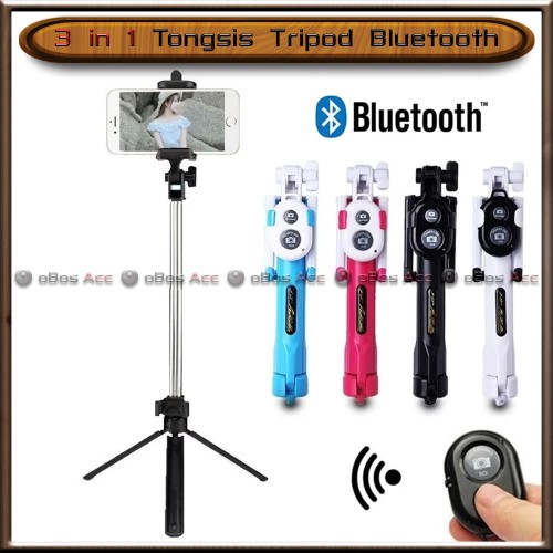Foto Produk Tongsis Tripod 3 in 1 Remote Bluetooth Multifungsi IOS Android Hp dari oBos Acc