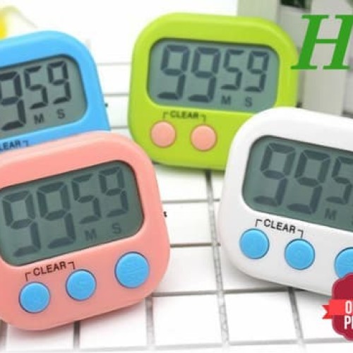 Foto Produk Digital Kitchen Timer Alarm Dapur Masak Clock Stopwatch jam digital - Putih dari HG Olshop