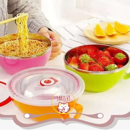 Foto Produk KOREAN AIR TIGHT BOWL/ MANGKUK STAINLESS STEEL SERBAGUNA/MANGKUK - RANDOM dari Laris49