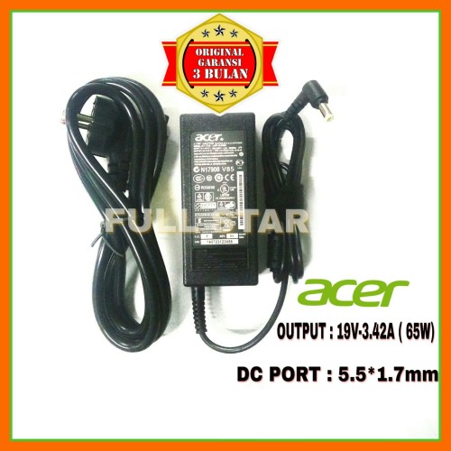 Foto Produk Adaptor Charger Carger Casan Original Laptop Acer Aspire 19V-3.42A dari FULL STAR
