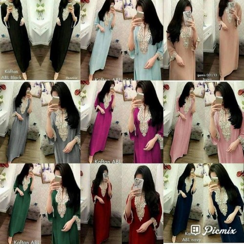 Foto Produk KAFTAN PAYET ZA CHIFON CERUTY MIX PAYET DIDADA DAN TANGAN FIT TO XXL - Navy dari Megumi Store