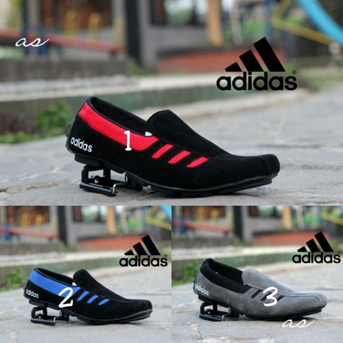 Foto Produk Sepatu Adidas Slip On Slop Pria Kulit Suede Nike Cat loafers - Biru, 39 dari TOKO KICKERS 4