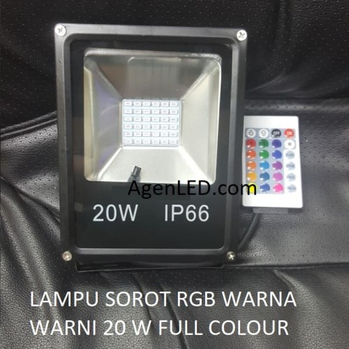 Foto Produk Lampu LED SOROT 20W Flood Light Lampu tembak RGB warna warni 20 w watt dari AgenLED