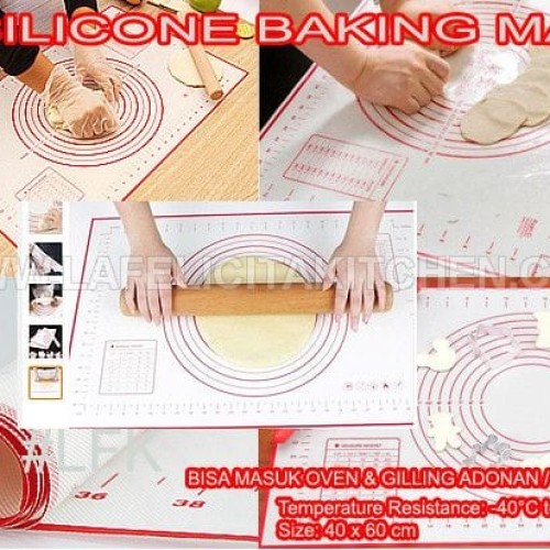 Foto Produk 29X26CM SILICONE BAKING MAT OVEN ADONAN GILING FONDANT CAKE KUE GOJEK dari LFK